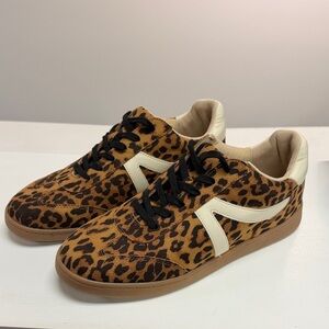 Leopard Print Sneakers with Black Laces